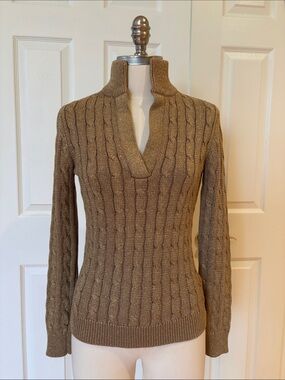 Vintage Ralph Lauren Gold Cable Knit Sweater